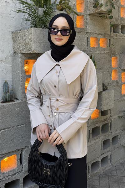 Çıtçıt Kemer Detaylı Gömlek Bej