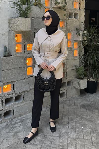 Çıtçıt Kemer Detaylı Gömlek Bej