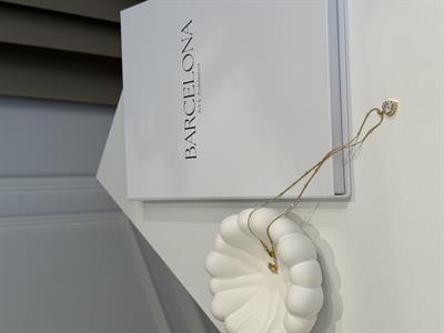 Dorika Zincirli-Çelik Kaplama Kalp Kolye-Beyaz Zirkon Gold