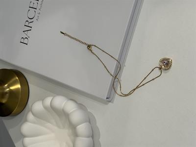 Dorika Zincirli-Çelik Kaplama Paslanmaz Kolye Gold