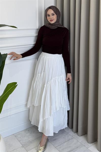 Drape Bluz Kahverengi