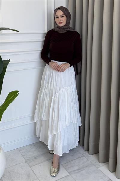 Drape Bluz Kahverengi