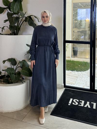 Düz Kesim Elbise İndigo