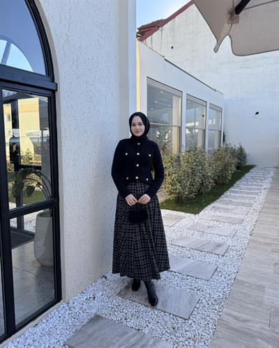 Ekoseli Etek Siyah