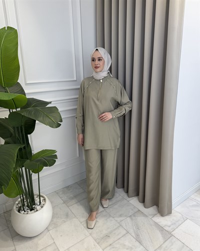 Elya Pantolon Takım Mint Yeşili