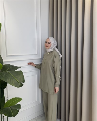 Elya Pantolon Takım Mint Yeşili