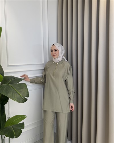 Elya Pantolon Takım Mint Yeşili