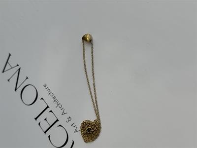 İçi Dolgulu Kalp- Gold Kaplama Paslanmaz Çelik Kolye Gold