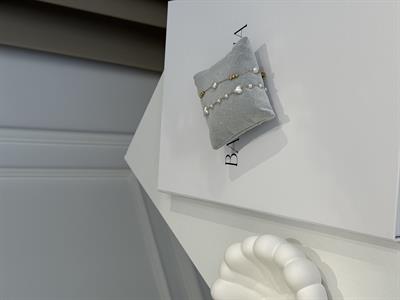 İkili İnci Detaylı Gold Kaplama-Paslanmaz BilekliK Seti Gold