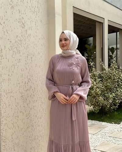 İnci Elbise Pudra