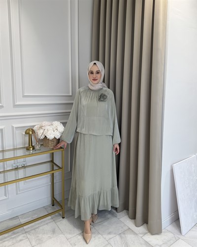 İnci Etek Takım Mint Yeşili