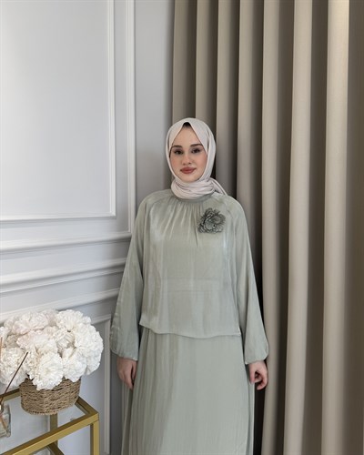 İnci Etek Takım Mint Yeşili