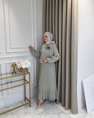 İnci Etek Takım Mint Yeşili