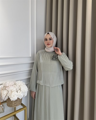 İnci Etek Takım Mint Yeşili