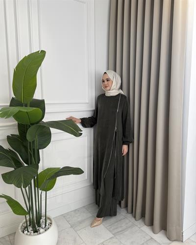 İpek Cupra Pantolon Takım Haki