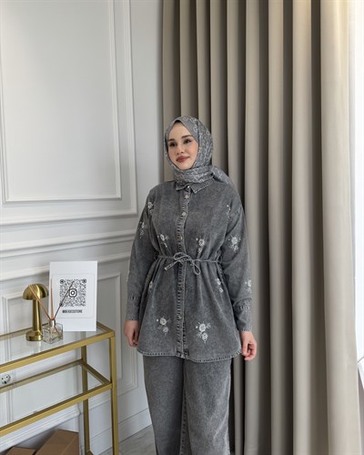 Işıl Pantolon Takım Gri