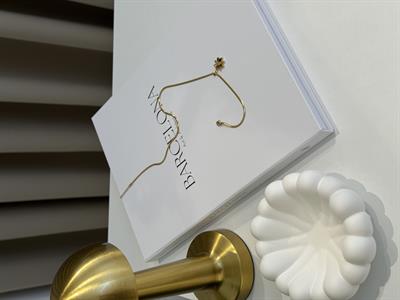 İtalyan Zincir Gold Kaplama Çelik Kolye-Renkli Çiçek Gold