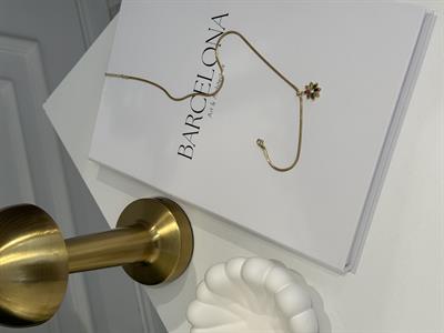 İtalyan Zincir Gold Kaplama Çelik Kolye-Renkli Çiçek Gold