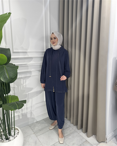 Kapüşonlu Eşofman Takım Lacivert