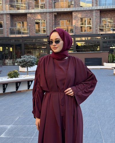 Lorin  Abaya Takım Bordo