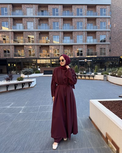 Lorin  Abaya Takım Bordo