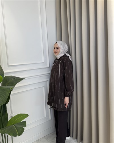 Mona Taşlı Ceket Kahverengi
