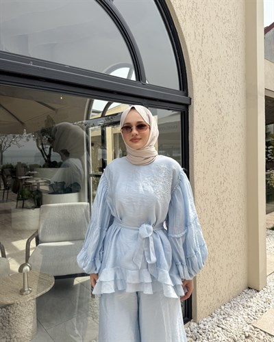 Pure Pantolon Takım Bebe Mavi