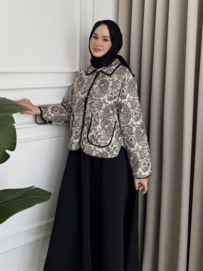 Şal Desenli Ceket Siyah