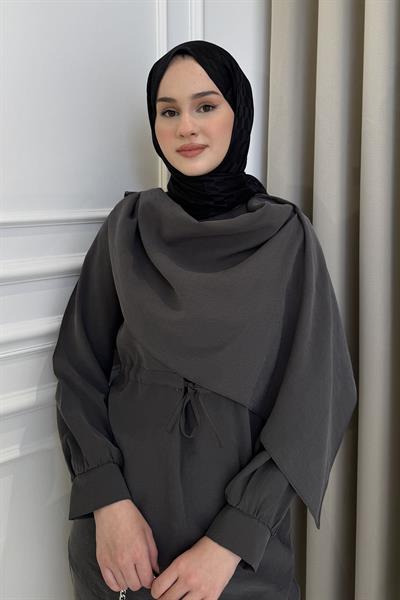 Şal Detaylı Pantolon Takım Antrasit