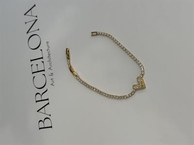 Sırataş Kalpli Çelik Paslanmaz- Bileklik Gold