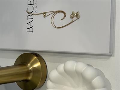 Taş Detaylı Üç Boyutlu Kelebek-Gold Kaplama Paslanmaz Kolye Gold