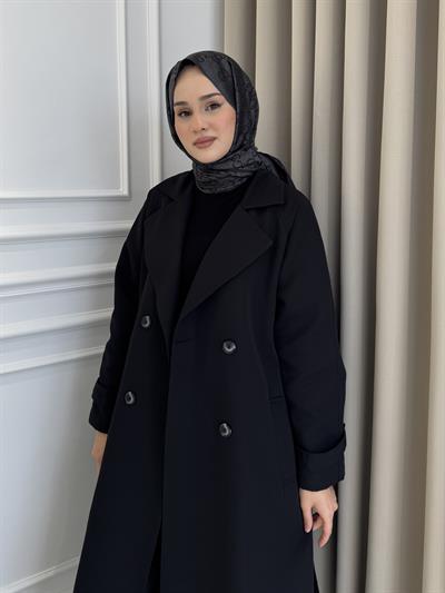 Trençkot Siyah