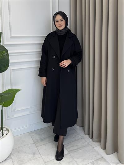 Trençkot Siyah