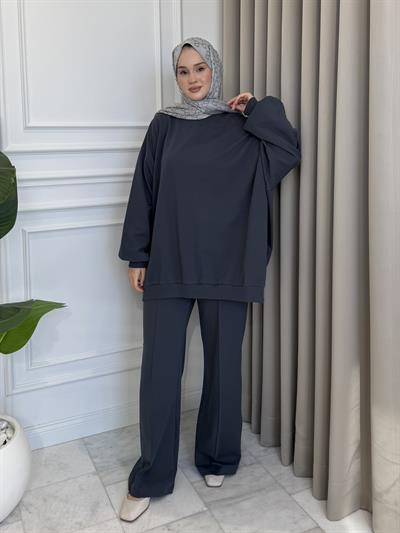 Yarasa Kol Eşofman Takım Füme
