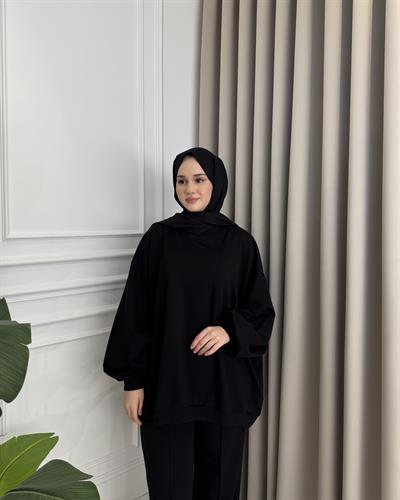 Yarasa Kol Eşofman Takım Siyah