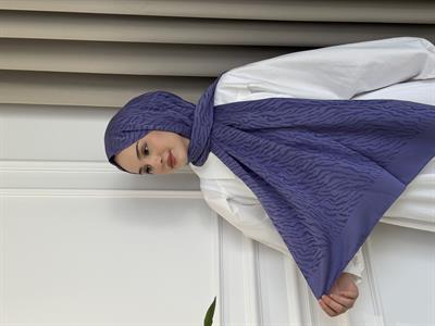 Zebra Desen Şal Erguvan