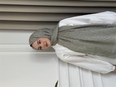 Zebra Desen Şal Küf Yeşili