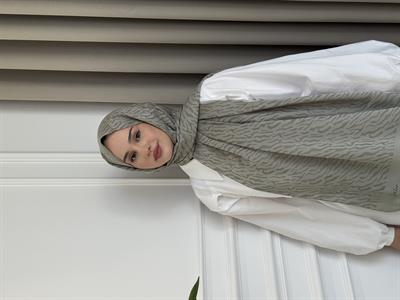 Zebra Desen Şal Küf Yeşili