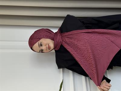 Zebra Desen Şal Mürdüm