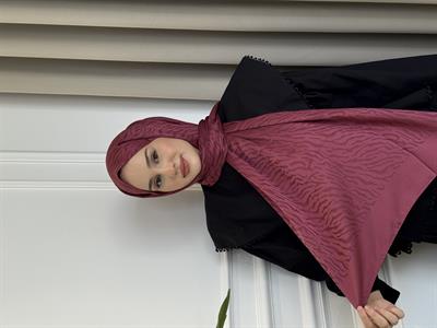 Zebra Desen Şal Mürdüm