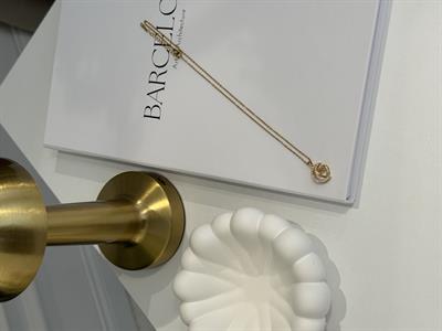 Zirkon Taş Detaylı Gold Paslanmaz Çelik Kolye-Hilal Gold