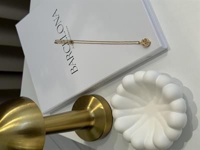 Zirkon Taş Detaylı Gold Paslanmaz Çelik Kolye-Hilal Gold