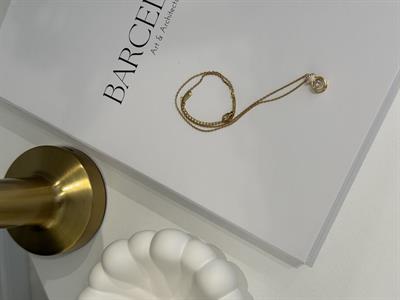 Zirkon Taş Detaylı Gold Paslanmaz Çelik Kolye-Yonca Gold