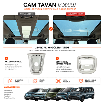 PSA Grubu Cam Tavan Aydınlatma Ara Parçası Set