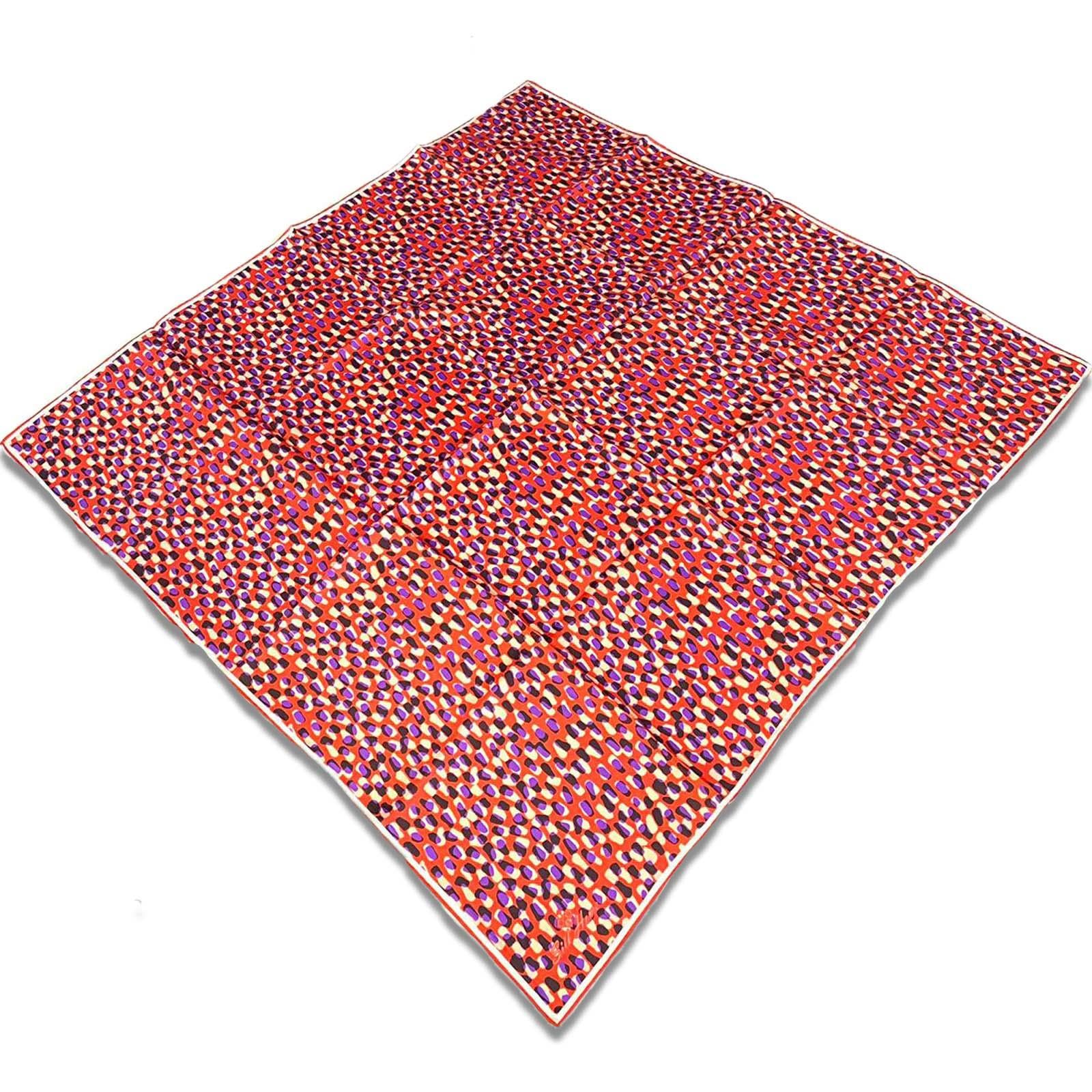  Silk Home Kırmızı Mor Karma Desen Tivil İpek Eşarp 11426-244