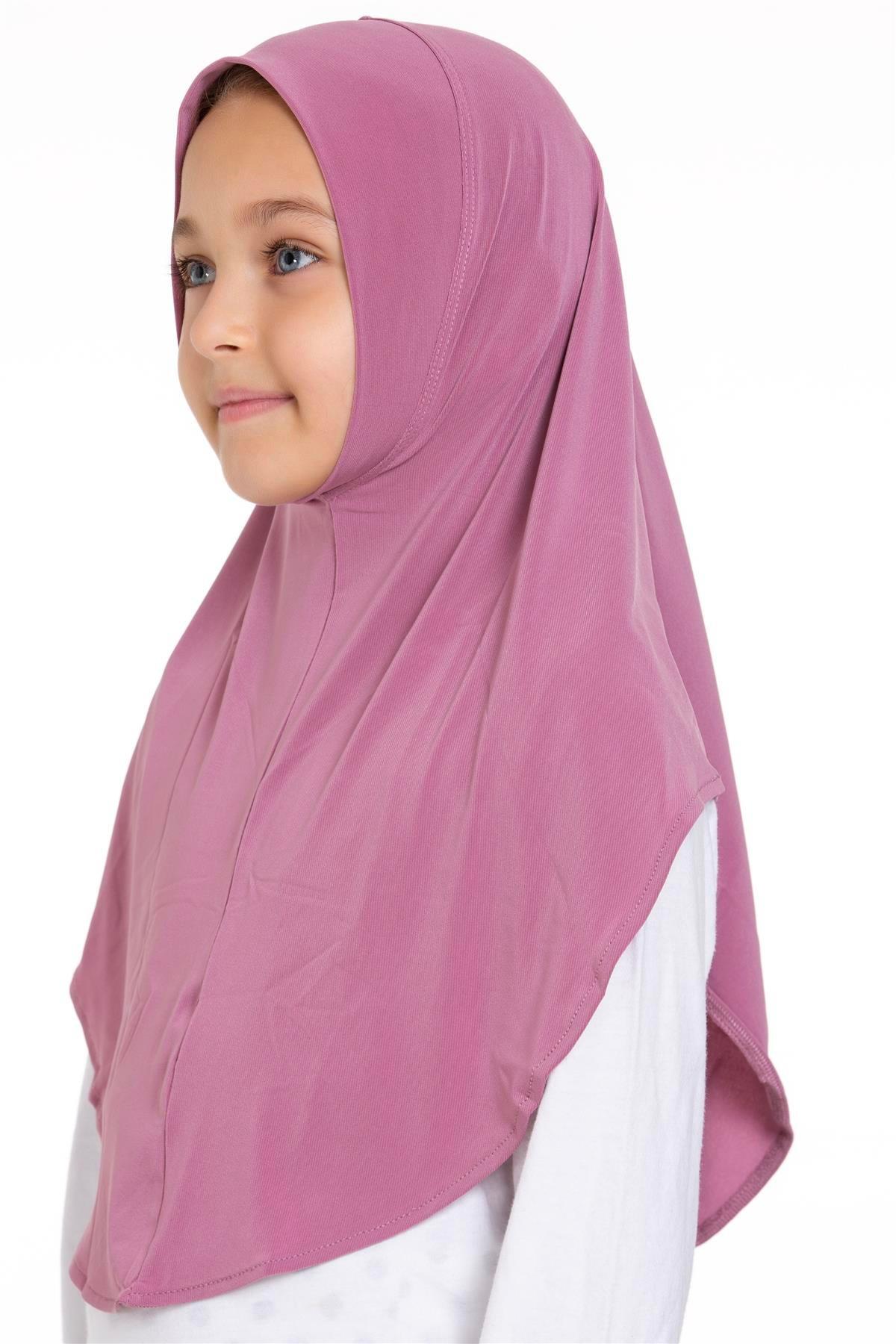 Gül Kurusu Pratik Hazır Geçmeli Genç Tesettür Bone Sandy Düz Hijab 2312_18