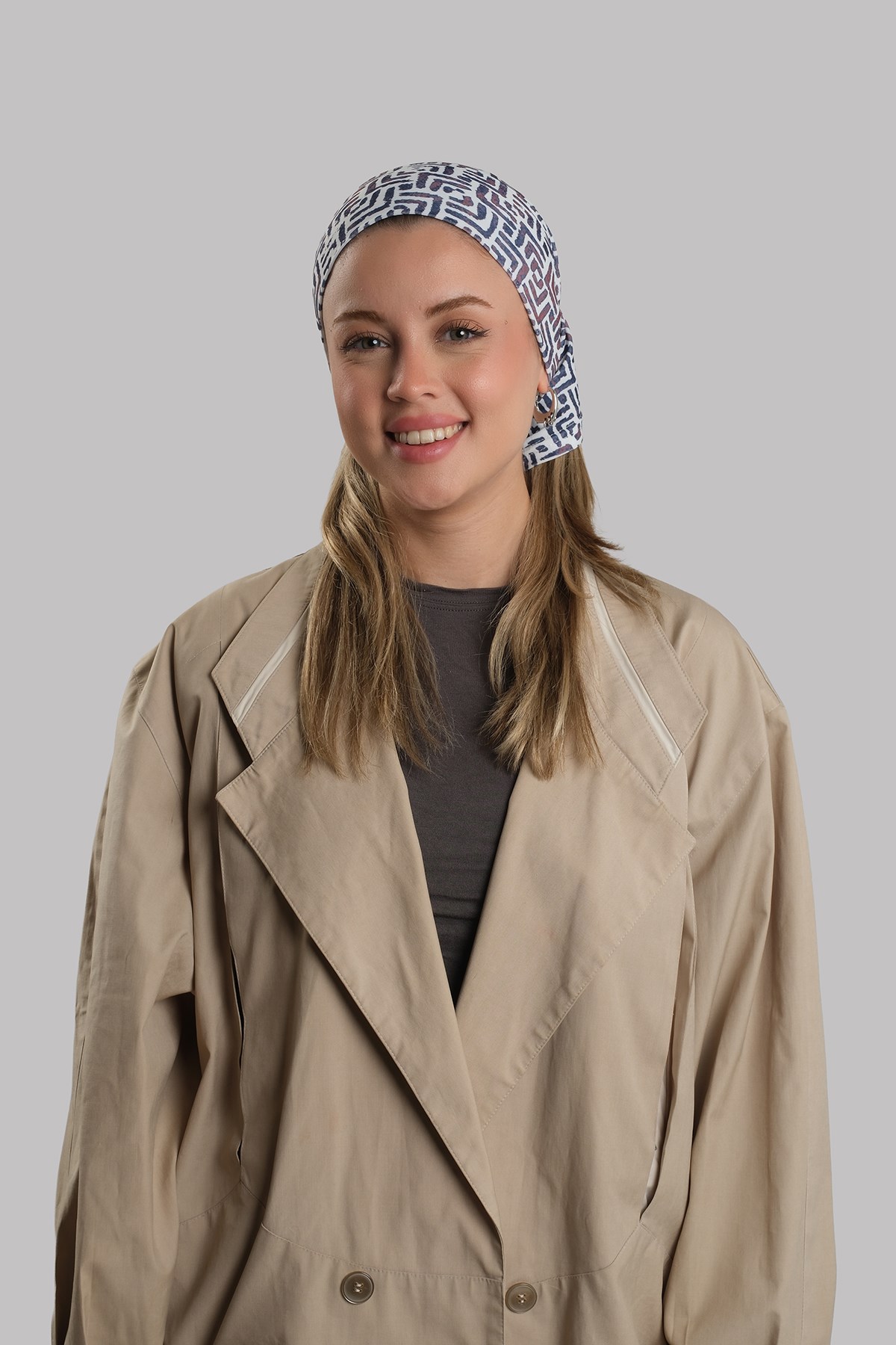 Lacivert Pratik Hazır Geçmeli Buff Bandana Sandy Desenli Boru Bone 2418_02