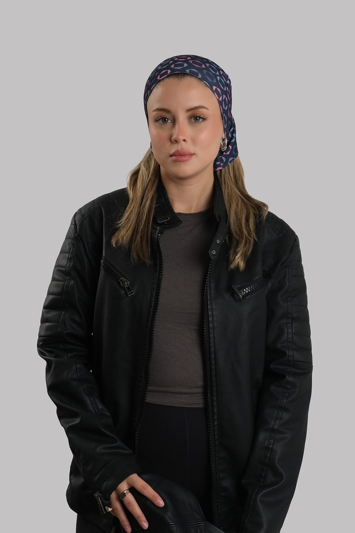 Lacivert Pratik Hazır Geçmeli Buff Bandana Sandy Geometrik Desenli Boru Bone 2416_02