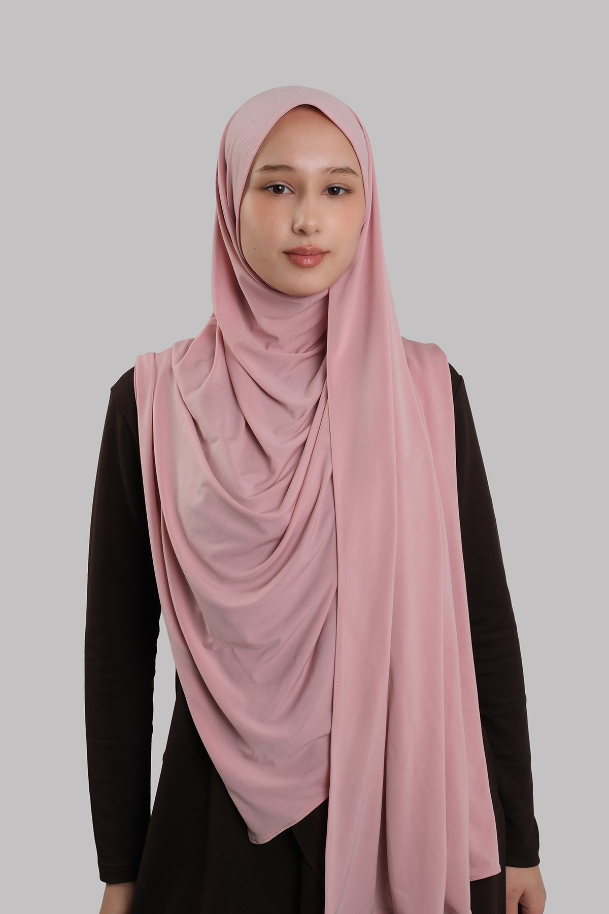 Pudra Düz Klasik Şal Dikişli Premium Jersey Sade 202129_06