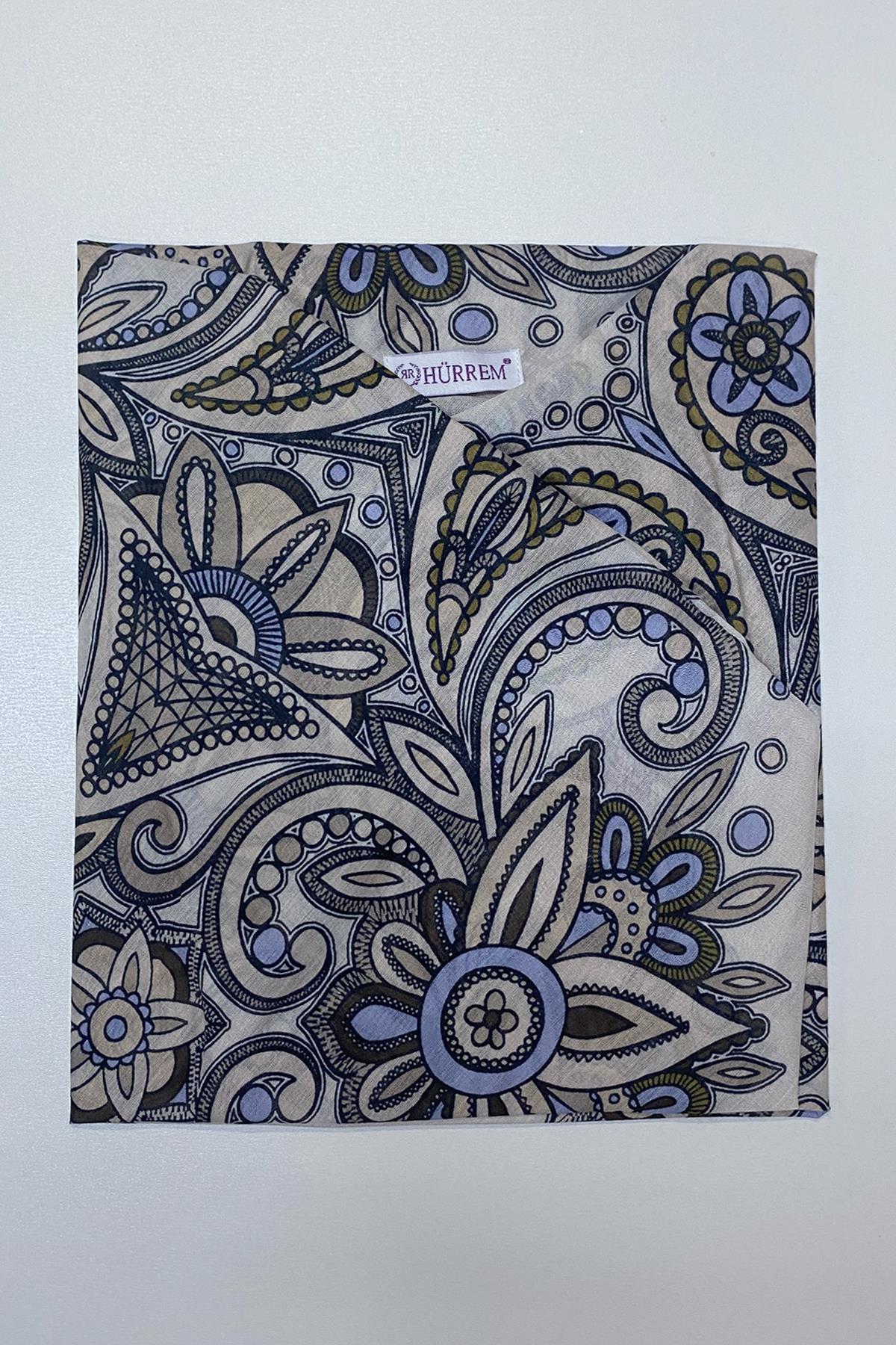 Taş Pratik Hazır Geçmeli Tesettür Bone Kesik Elyaf Retro Desenli 2409_46